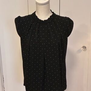 Elle Black Top with White Dots